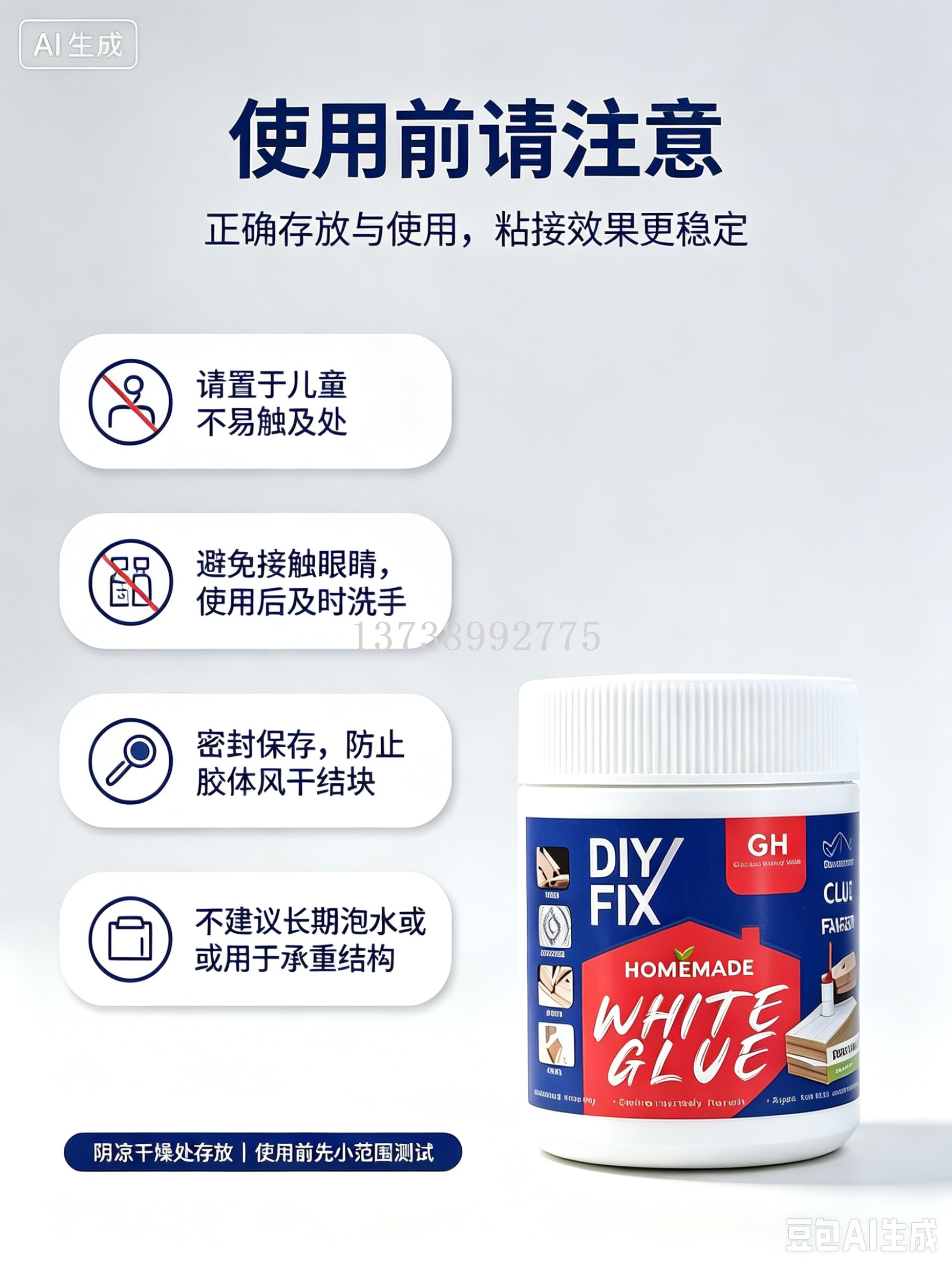 Environmentally friendly white glue wood board splicing manual model bonding adhesive, high-viscosity curing repair adhesive pic 8