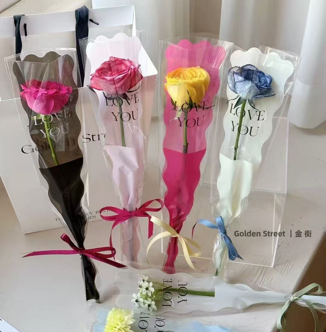 七夕情人节鲜花包装袋鲜花单支袋opp花束袋花艺包装材料花袋ins风详情4