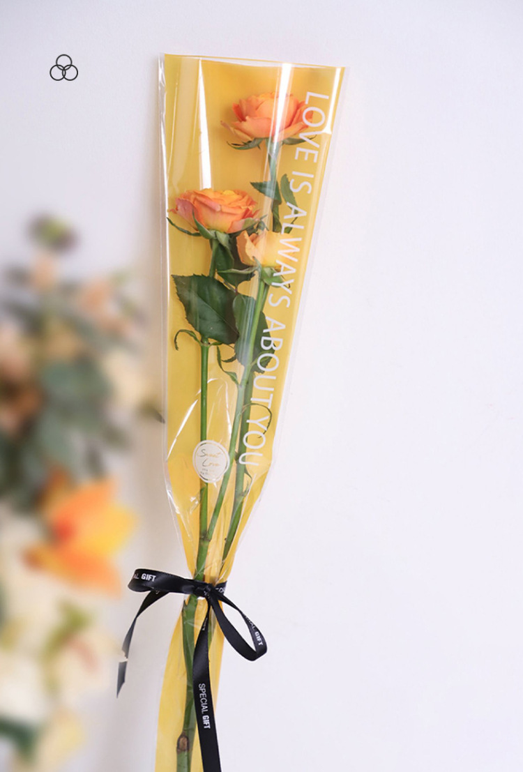 七夕情人节鲜花包装袋鲜花单支袋opp花束袋花艺包装材料花袋ins风详情7