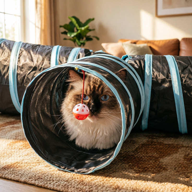 Cross-border Rainbow T-shaped three-way cat channel, fur ball Cat toy track, Pet toys and supplies, tumbling dragon channel pic 15