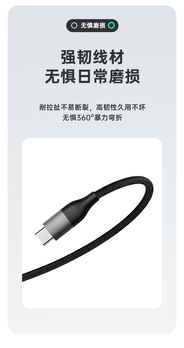 65W fast charging cable Type-C data cable braided dedicated charging cable for iPhone flash charging pic 5