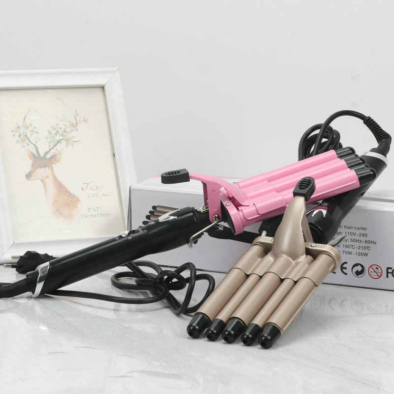 跨境新品五管家用懒人卷发器 韩式蛋蛋卷发棒波浪纹烫发器美发器