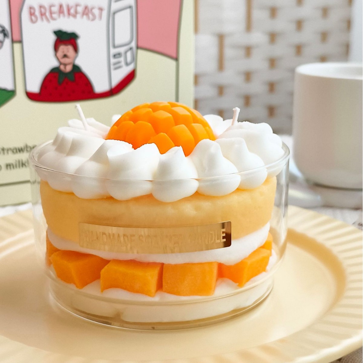 慕斯杯甜品蛋糕香薰蜡烛香芋巧克力芒果草莓奶油跨境爆款创意礼品