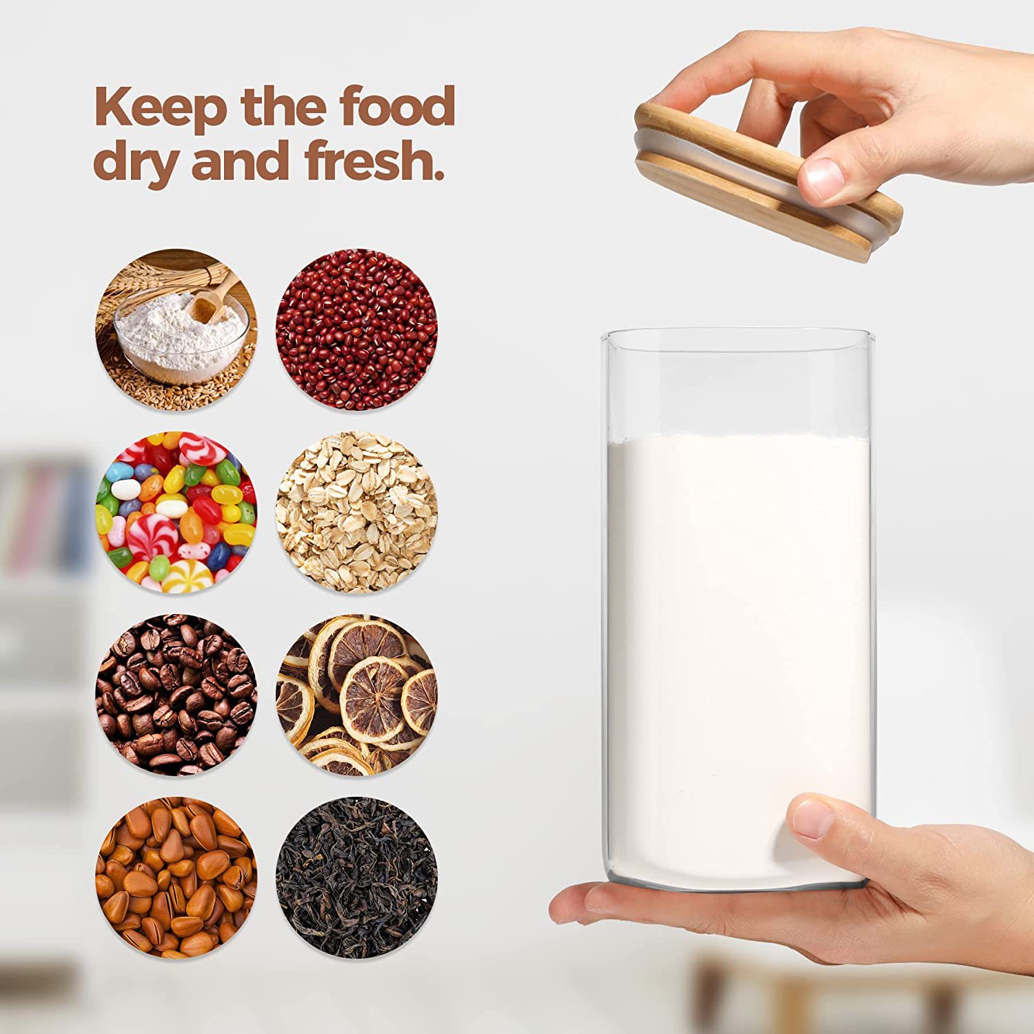 Plastic sealed cans, kitchen food storage cans, food-grade transparent plastic cans, noodle boxes, and grain preservation boxes Specification image