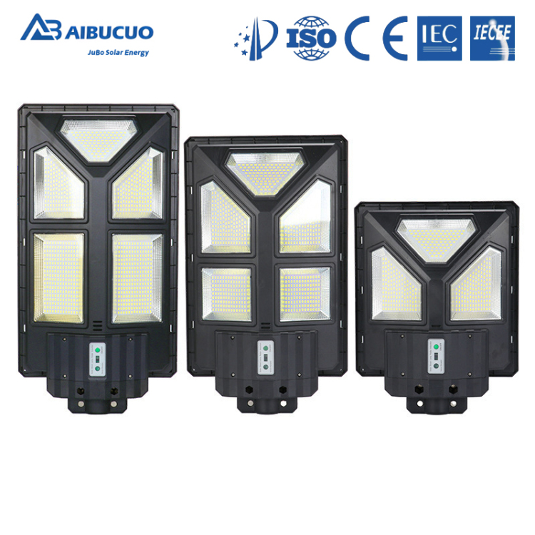 AIBUCUO巨舶大功率太阳能路灯庭院户外防水工程品质照明灯智能白底实物图