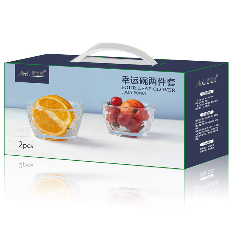 High-quality hammer-patterned bowls, transparent glass bowls, household tableware, fruit, dessert, salad bowls, glass gift bowls details Picture