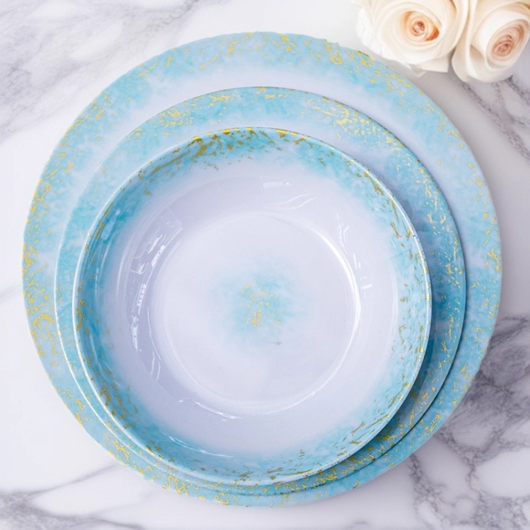 7, 8, 9-inch melamine commercial circular flat plate full-page printing Christmas festival pattern customization Item Picture