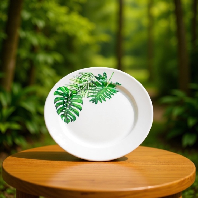Supplying melamine imitation porcelain tableware, dining hall household round plates, hotel and restaurant commercial plates, white round dining plates Item Picture
