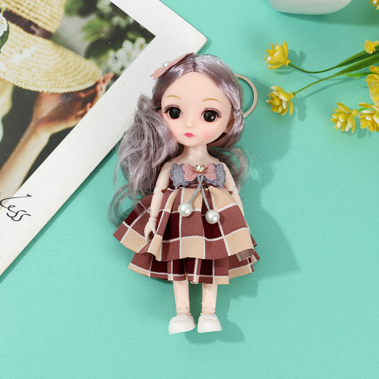 6-inch 17-centimeter cartoon joint princess Barbie doll keychain, exquisite girl toy bag pendant wholesale Item Picture