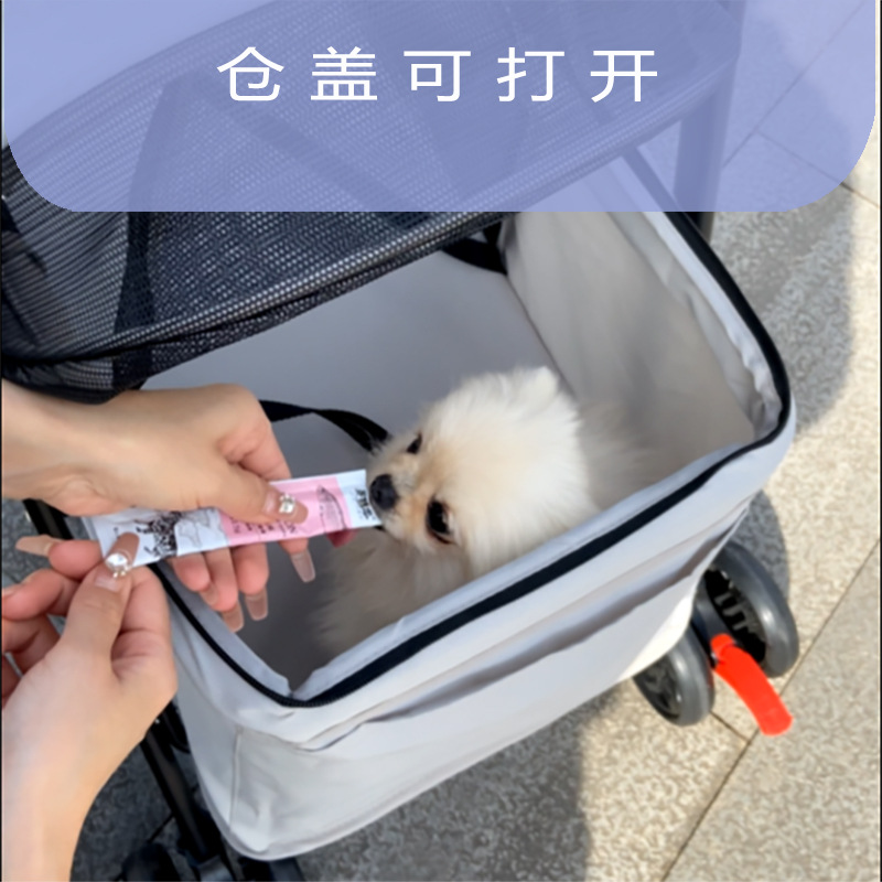 Cross-border best-selling pet strollers for cats and dogs, small dog strollers, teddy strollers, portable and foldable for going out details Picture