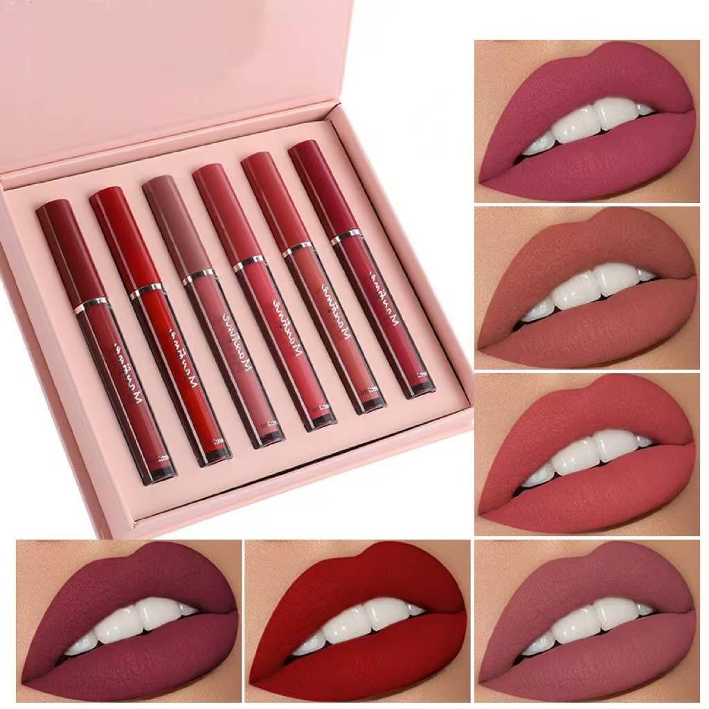 Lipstick set, matte, non-fading, non-staining, on cups and lip gloss details Picture