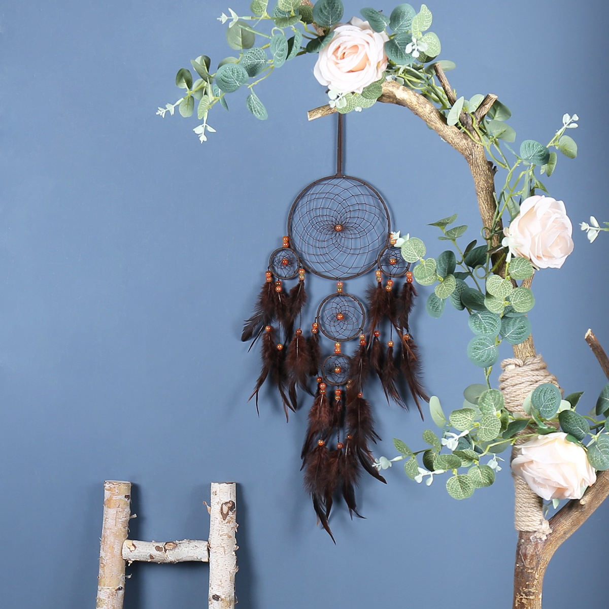 Indian retro style home decoration dreamcatcher pendants, five-ring dreamcatcher pendants, wholesale dreamcatcher Item Picture