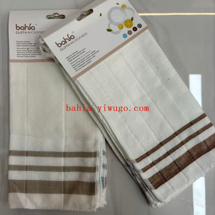 5 pieces of 30*30cm double-layer striped dishcloths, kitchen dishcloths, degreasing and cleaning cloths bahia Specification image