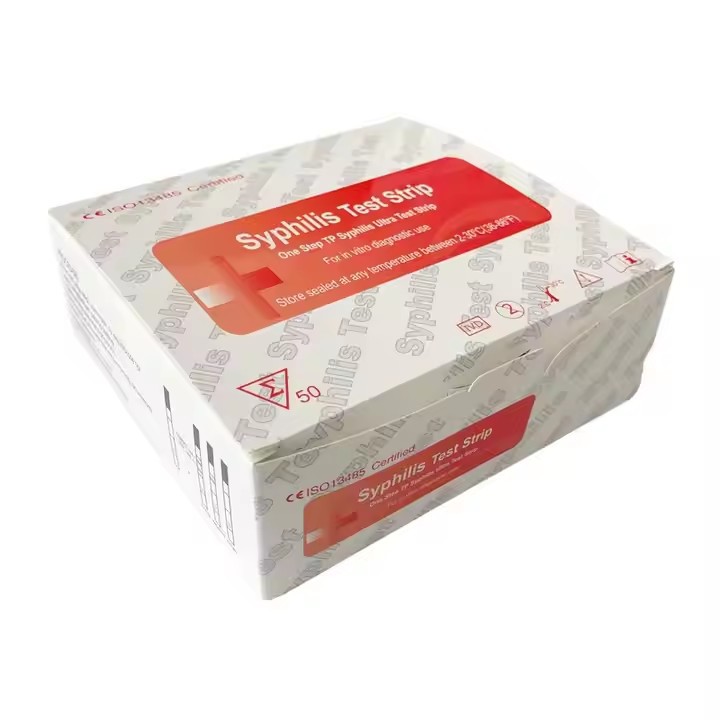 Foreign trade export Syphilis Test Strip test strip card rapid test strip reagent in English packaging Specification drawing