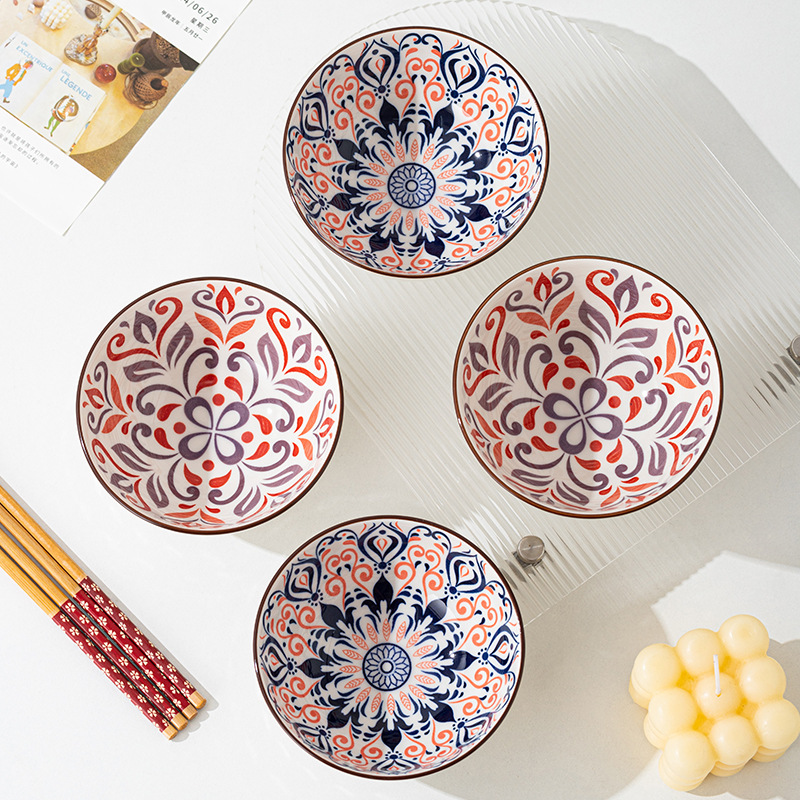 Ceramic gift tableware set, bowl set, bowl set, chopsticks set, gift box, four bowls and four chopsticks, opening event gifts Specification image