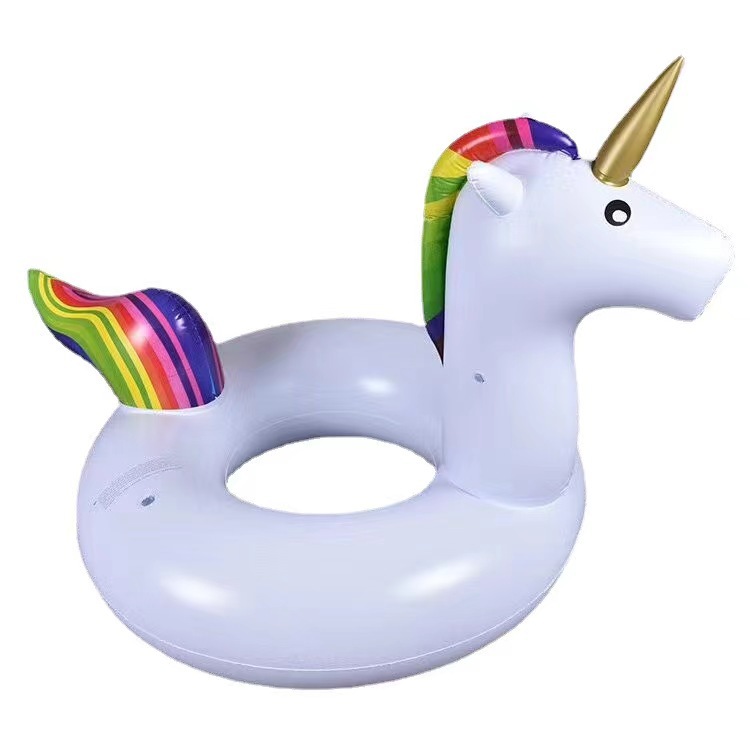 Adult inflatable unicorn swimming rings, flamingo life buoys, portable swimming rings wholesale, environmentally friendly PVC Item Picture