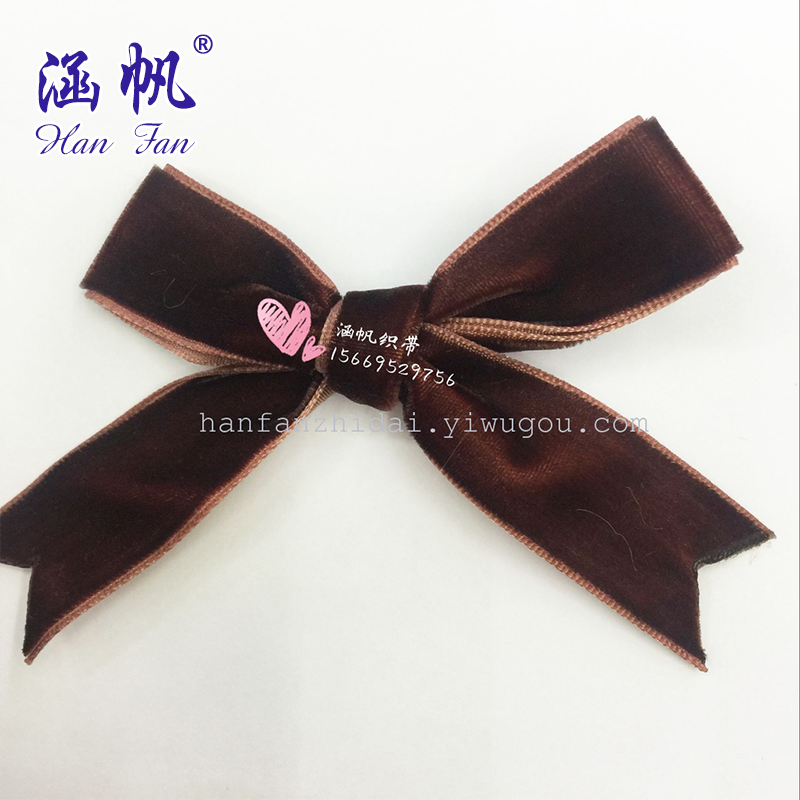 Velvet ribbon swallowtail bow webbing, butterfly denser velvet ribbon