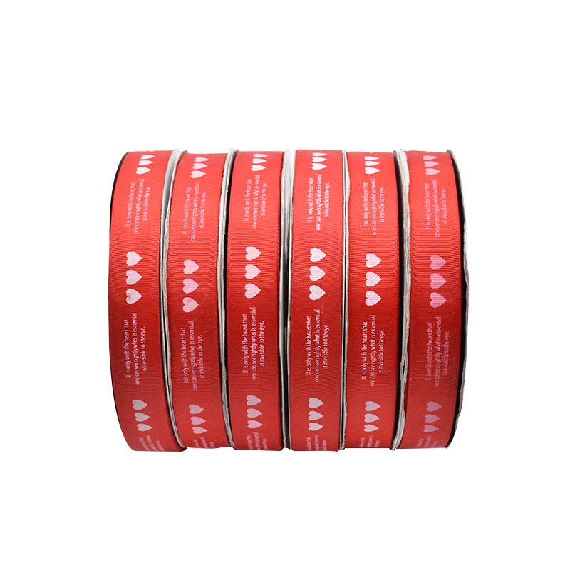 2.5cm red ribbed tape, printed tape, gilding and printing DIY company store LOGO, gift box decoration Item Picture