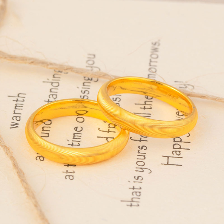 猫眼波纹戒指时尚百搭系爆闪素圈指环高级感简约情侣戒送女友礼物