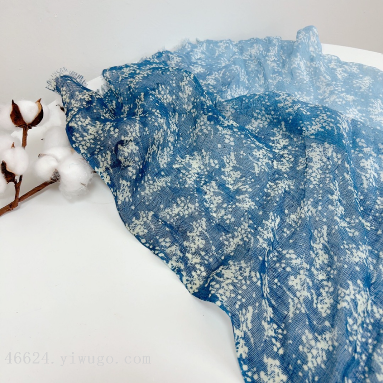 Wholesale e-commerce live streaming supply chain supply of summer thin linen wax-dyed small square scarves in stock Item Picture