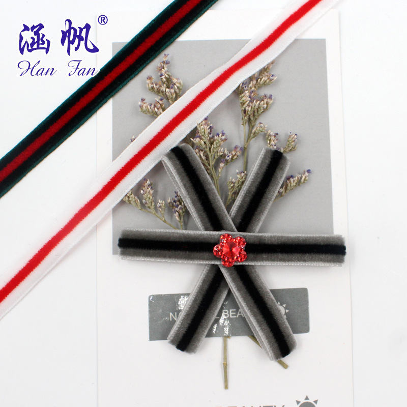 3in 1CM multicolor un lado flocado cinta de ropa caja de regalo boda decoración cinta de fábrica directa details Picture