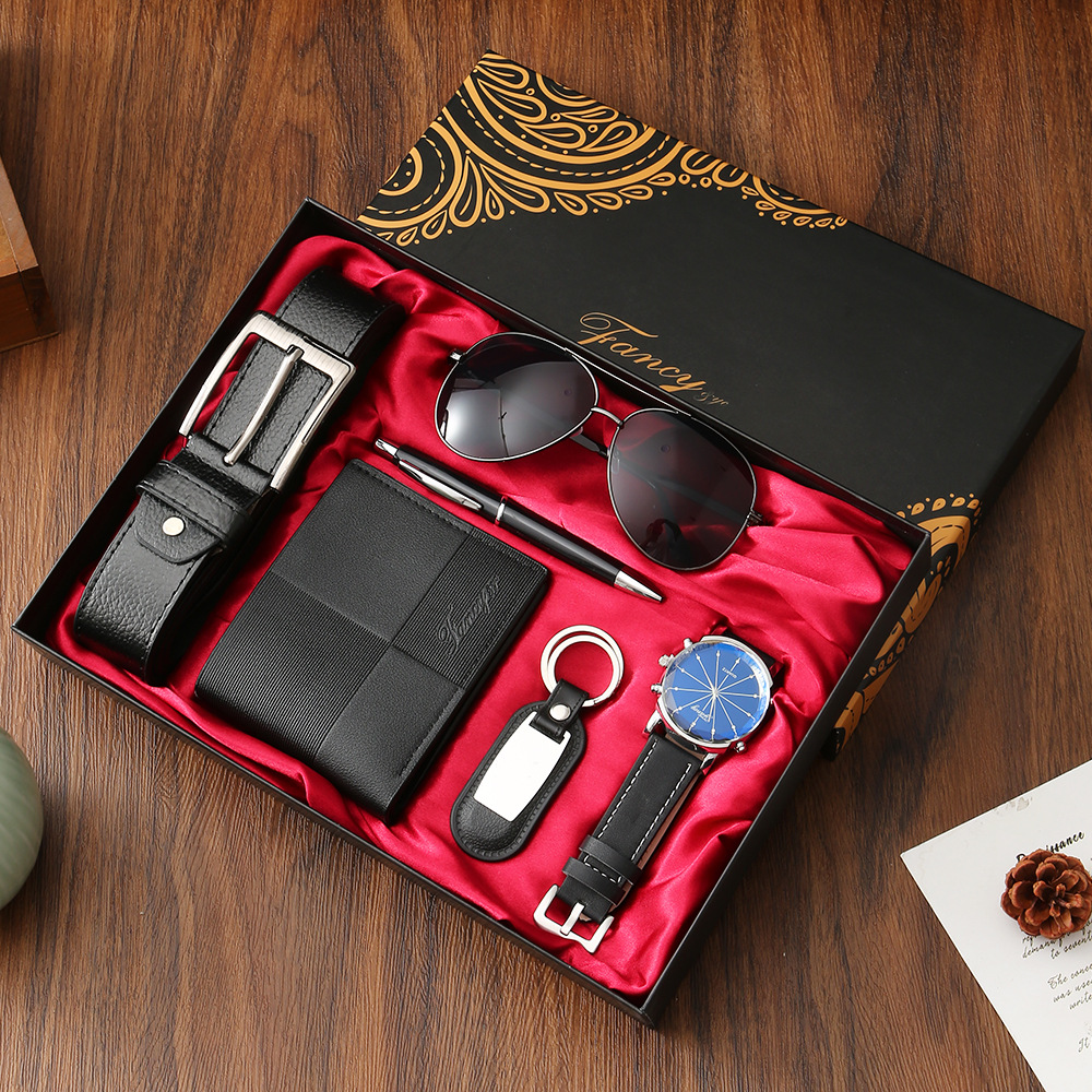 Cross-border business gift set, high-end men's wallet, card case, belt, watch gift box, Teachers' Day gift and souvenir Item Picture