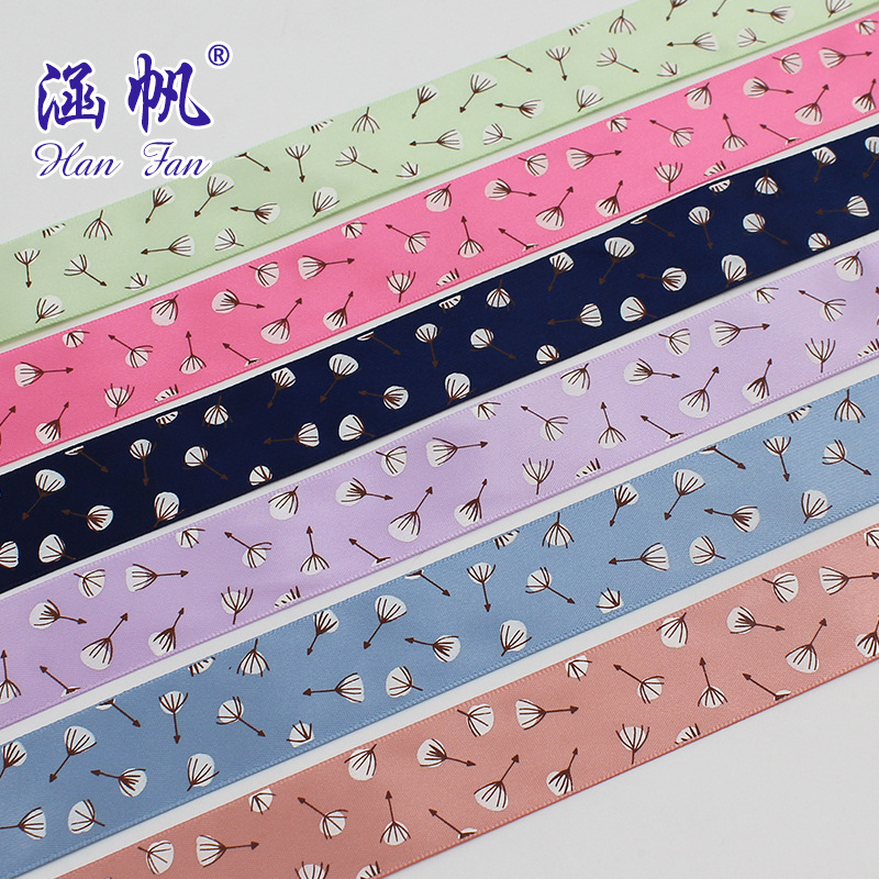 印刷罗纹带涤纶缎带服装辅料 涤纶带印刷DIY丝带印花 缎带印刷