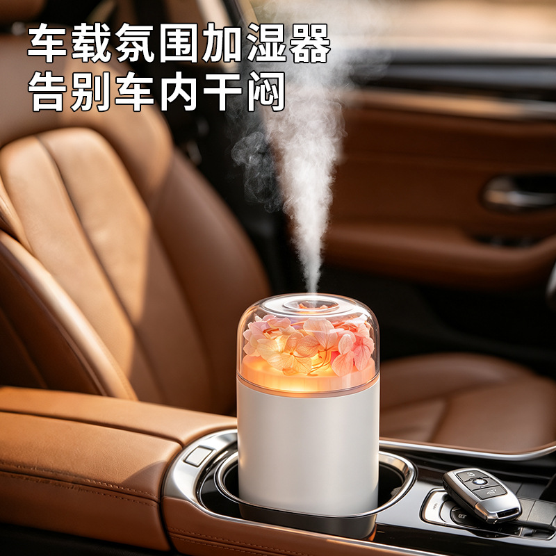 Seven-color dazzling Lamp Everlasting Flower Aromatherapy humidifier Charging model for home, bedroom, office and car air purification humidifier details Picture