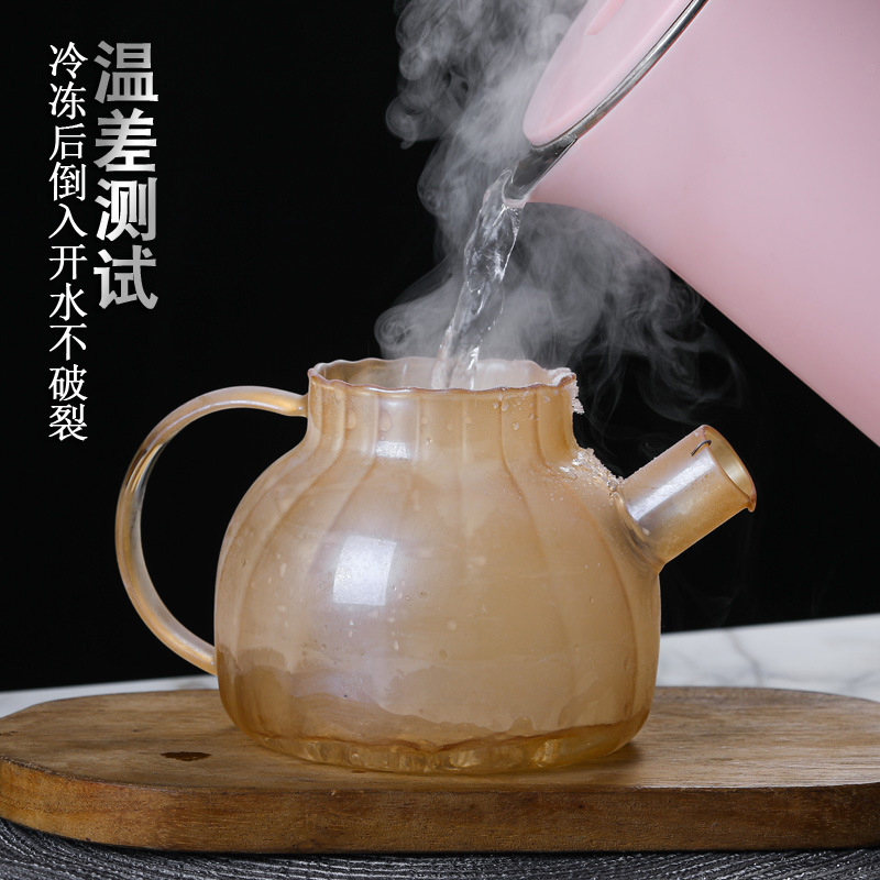 杯子/玻璃杯/带把玻璃水杯/太阳浮雕杯子/玻璃保温瓶细节图