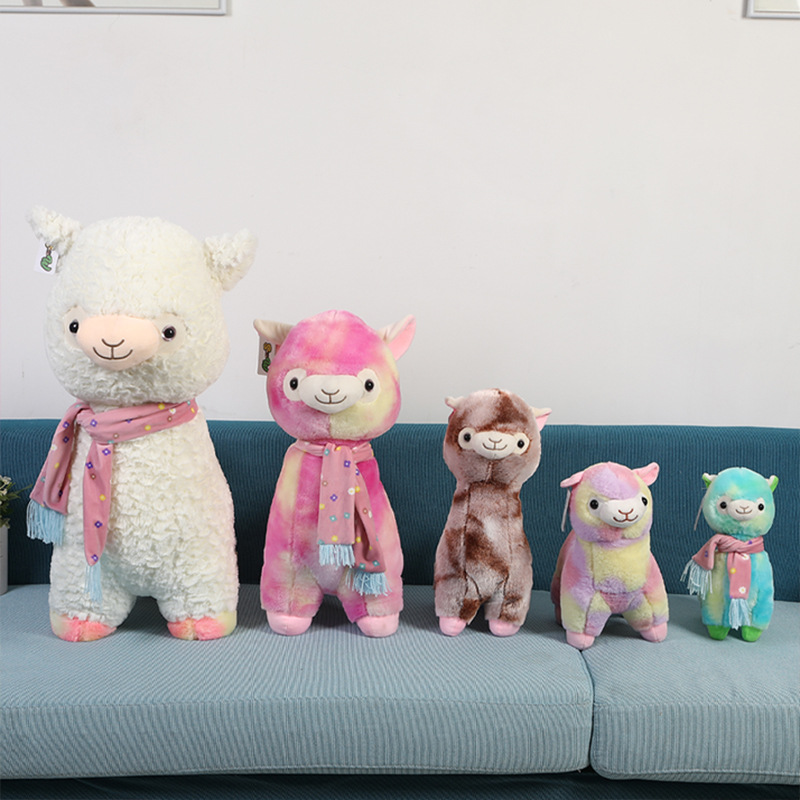 跨境爆款羊驼公仔玩偶围巾羊驼毛绒玩具 颜色丰富款式多厂家直销支持定制