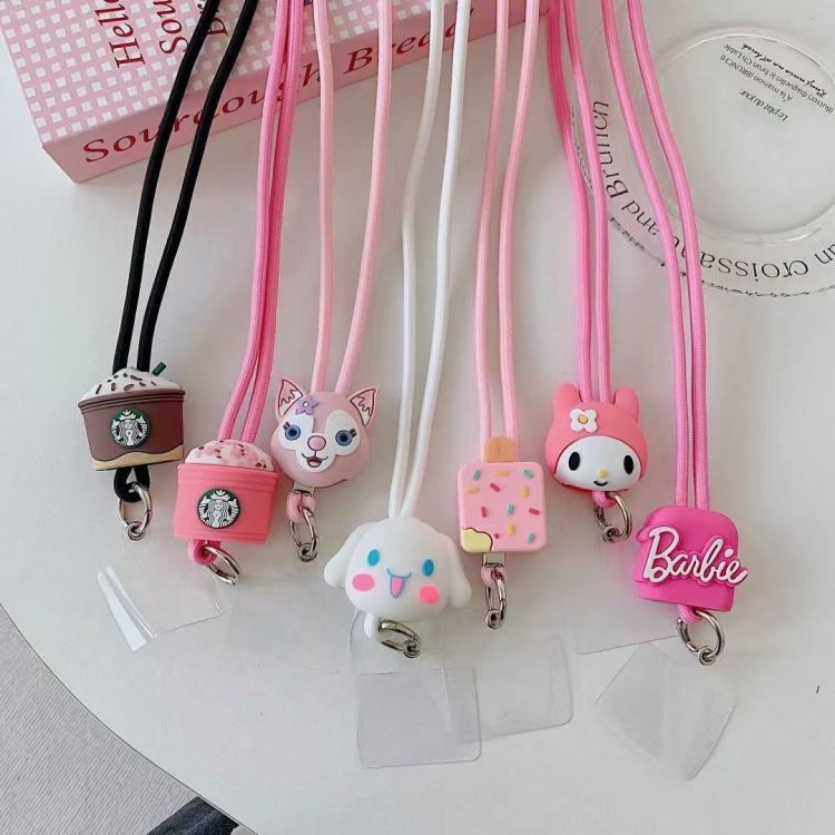 Long strap, colorful phone clip, crossbody phone strap, cartoon lanyard, back clip, adjustable lanyard h