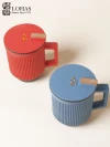Lubao ceramic cups, Heaven, Earth, Man and lid cups, office water cups, tea-water separation cups, tea brewing cups, mugs, Chinese ceramic cups details Picture