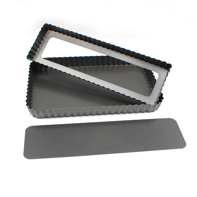 Square cake mold with lace and live bottom, large carbon steel baking tray, thickened non-stick chrysanthemum pie tray, baking mold for home use