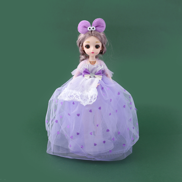 Cross-border bow wedding dress doll, ice and snow princess, children's toy, girl gift, doll, with movable hands and feet details Picture