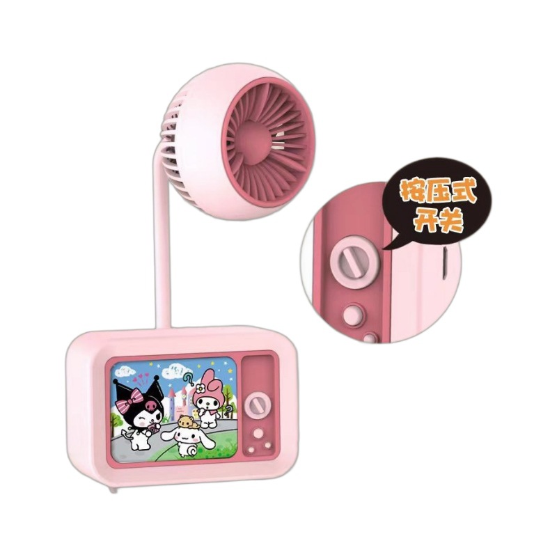 Light painting, small fan, TV shaped fan, 360-degree adjustable fan, two-speed adjustable learning fan ornament Application Scenario