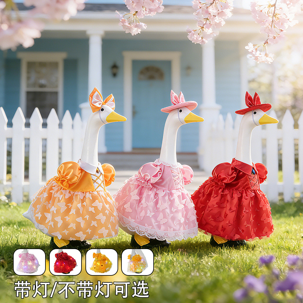 New 23-inch sunflower porch goose dress Princess chiffon dress suit outdoor garden statue goose dress wholesale