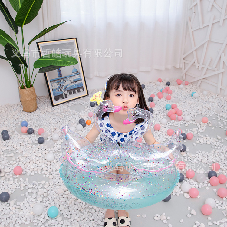 New children's swimming rings, girls' armpit life buoys, cartoon rabbit swimming rings, thickened infant armpit rings wholesale