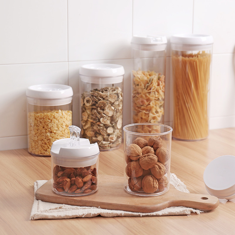 厨房储物罐易扣罐食物保鲜杂粮储存罐加厚圆形面条收纳整理密封罐