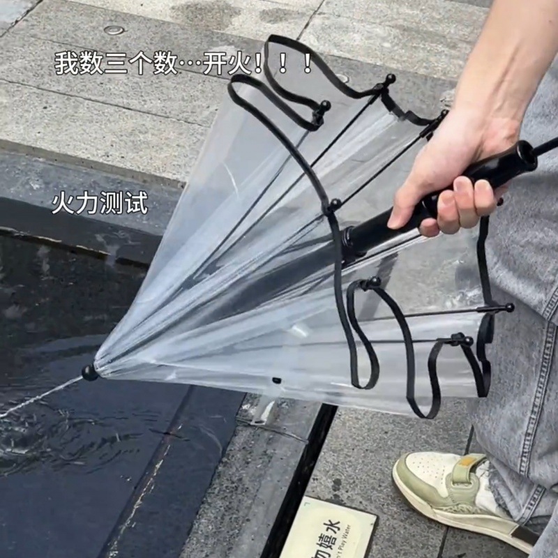 雨伞/遇水变色伞/一次性雨伞/透明雨伞/24骨全自动折叠雨伞细节图