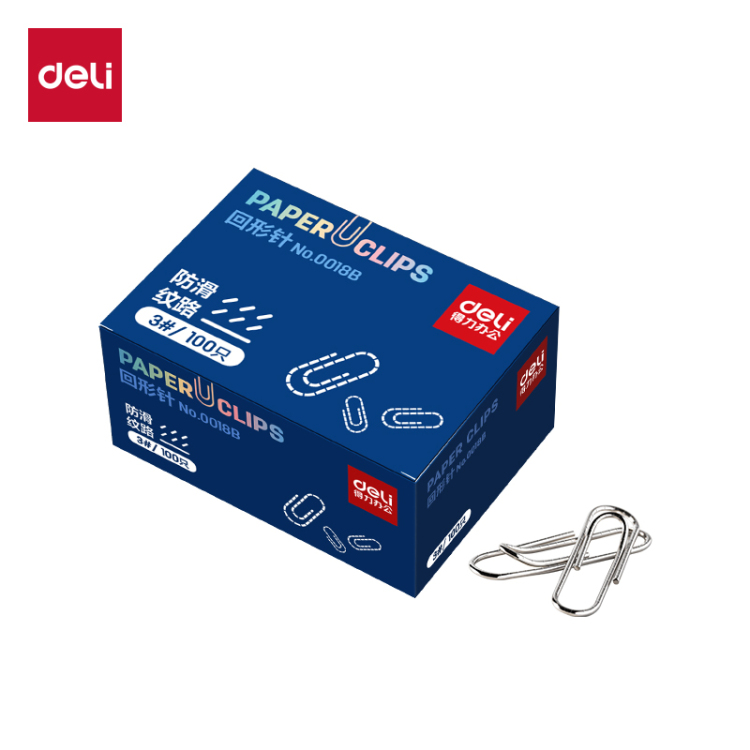 (100pcs/box) papelería de estudiante de oficina competente niquelado a prueba de óxido knockhead design clip de papel de grano antideslizante Item Picture