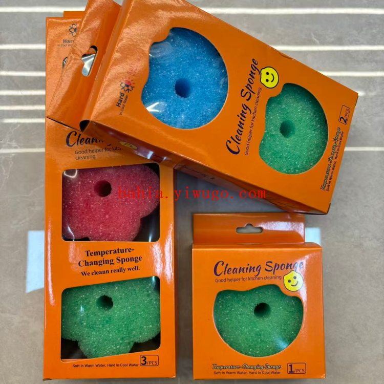 五指花海绵感温海绵擦厨房清洁刷碗刷锅神器洗碗棉魔力擦