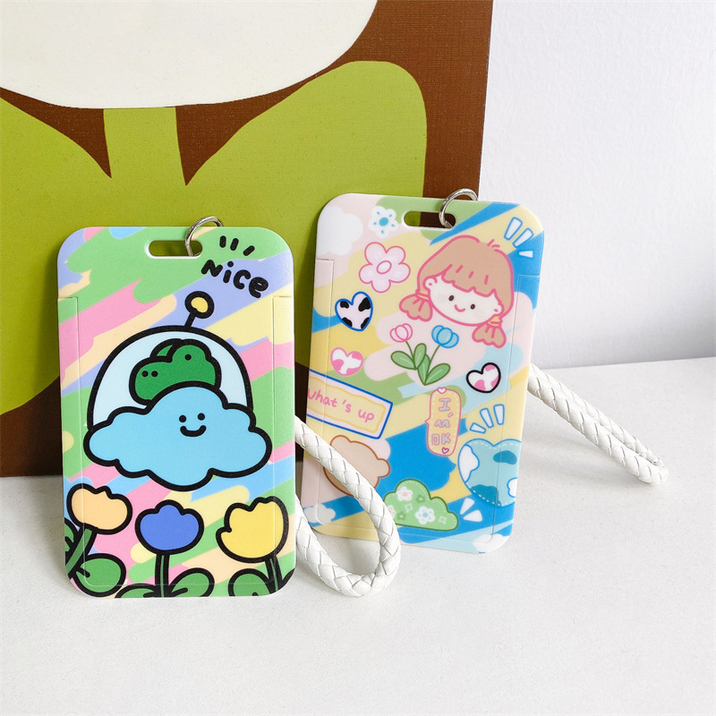 Simple and cute card case, key chain integrated, campus meal card, bus access control, exhibition brand door, card protective case