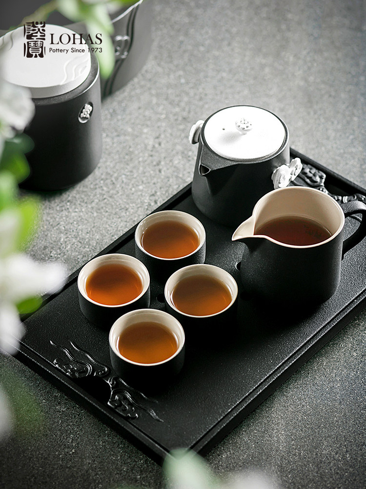Lu Bao Ceramic Kung Fu Tea Set, Yunzhong Jinshu Tea Set, Home Living Room One Pot Six Cups Chinese Tea Set details Picture