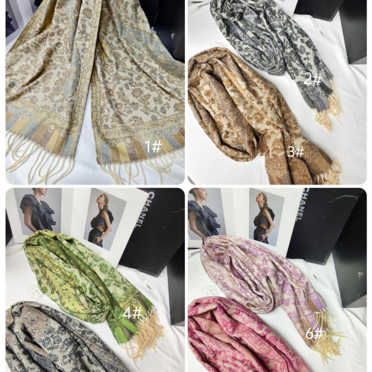 Wholesale of export scarves, e-commerce live streaming supply chain, new retro jacquard series, cashew flower Item Picture