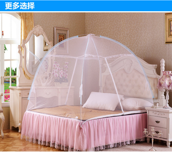 Yurt Mosquito net, no installation of steel wire, bottom or bottom folding single and double door magic mosquito net mosquito net mosquito net Specification image