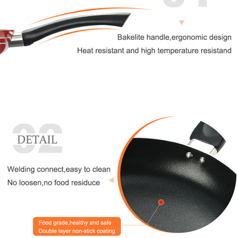 XJ10 household cooking pan, non-stick pan, flat egg frying pan, kitchen hot oil pan, breakfast pancake, small frying pan details Picture