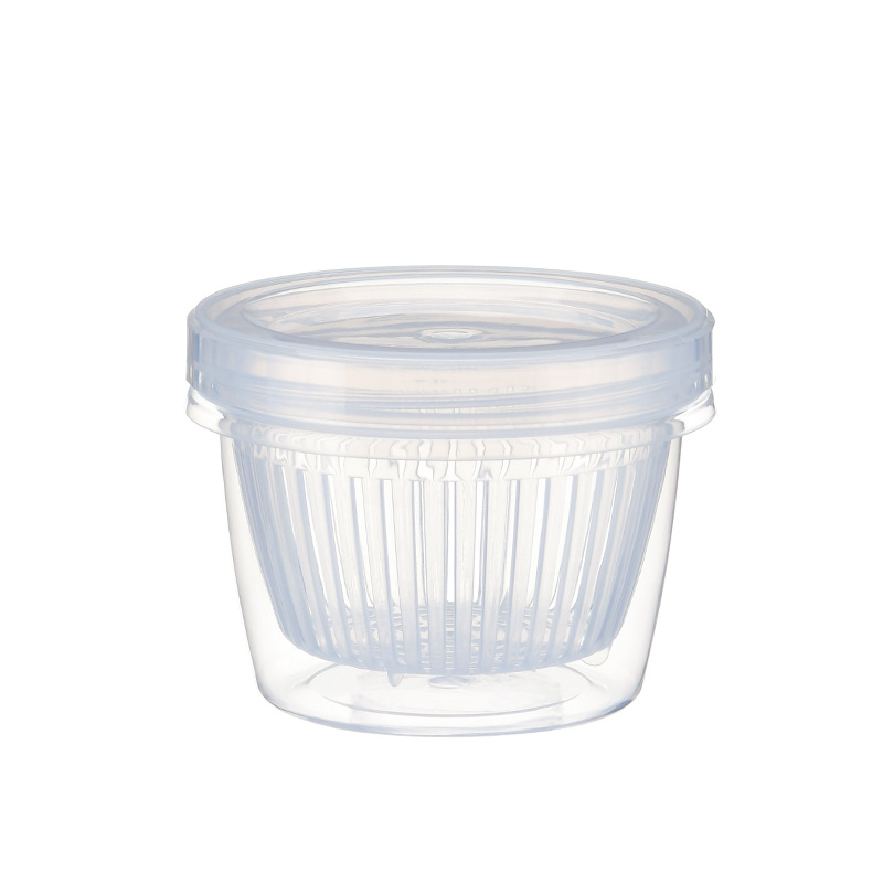 Customized scallion flower preservation box, plastic double-layer draining preservation box, kitchen condiment fruit storage box with lid Application Scenario