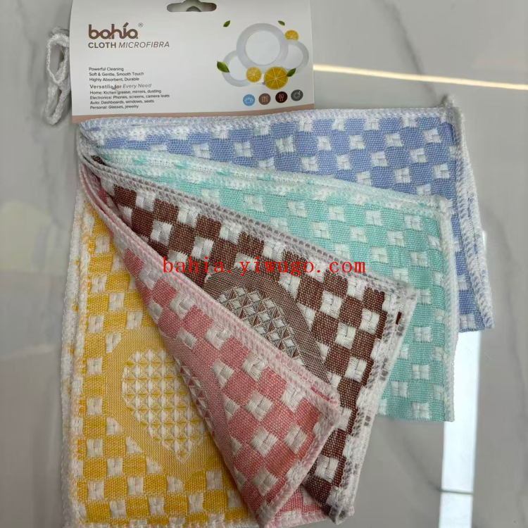 5 pieces of 30*30cm embroidered heart-shaped cleaning cloths, kitchen dishcloths, kitchenware and stove cleaning cloths, bahia Application Scenario