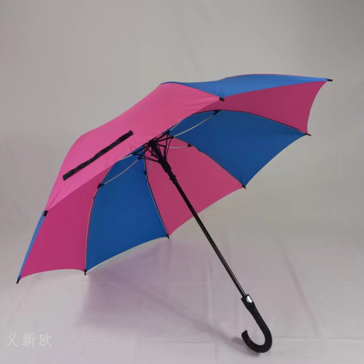 70cm8K纤维伞架碰起布拼色直骨伞