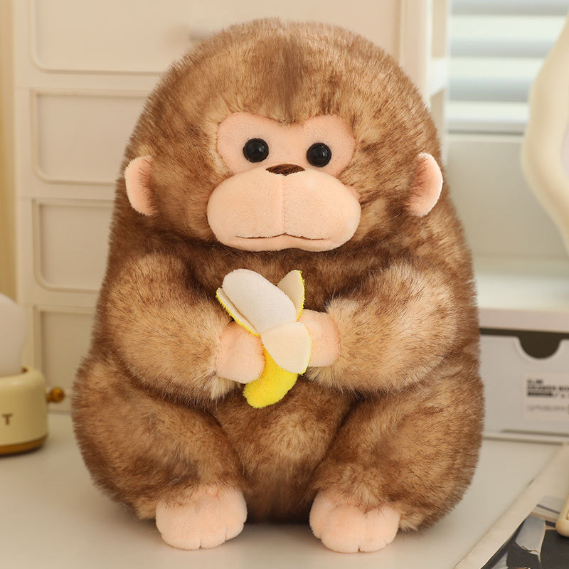 Cute golden monkey plush toys, real orangutans, banana monkey dolls, claw machine dolls, zodiac monkey gifts details Picture